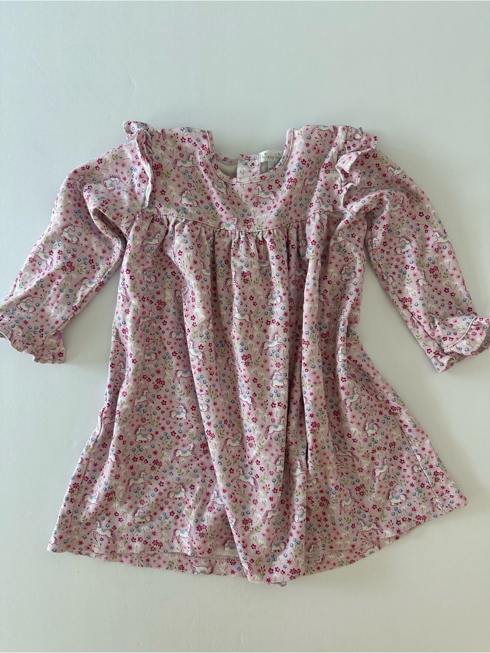 Kissy Kissy Toddler Girls Pink Unicorn Floral Dress 100% Cotton Size 2T